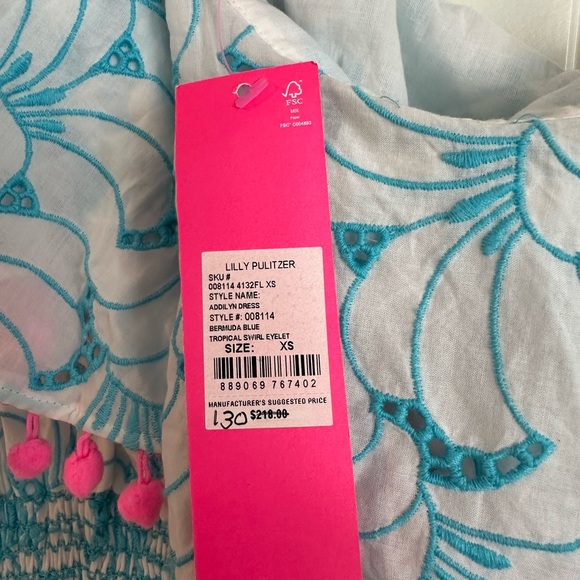 Blue and White NOT A KIDS Dress with Pink Accents - Picture 6 of 7